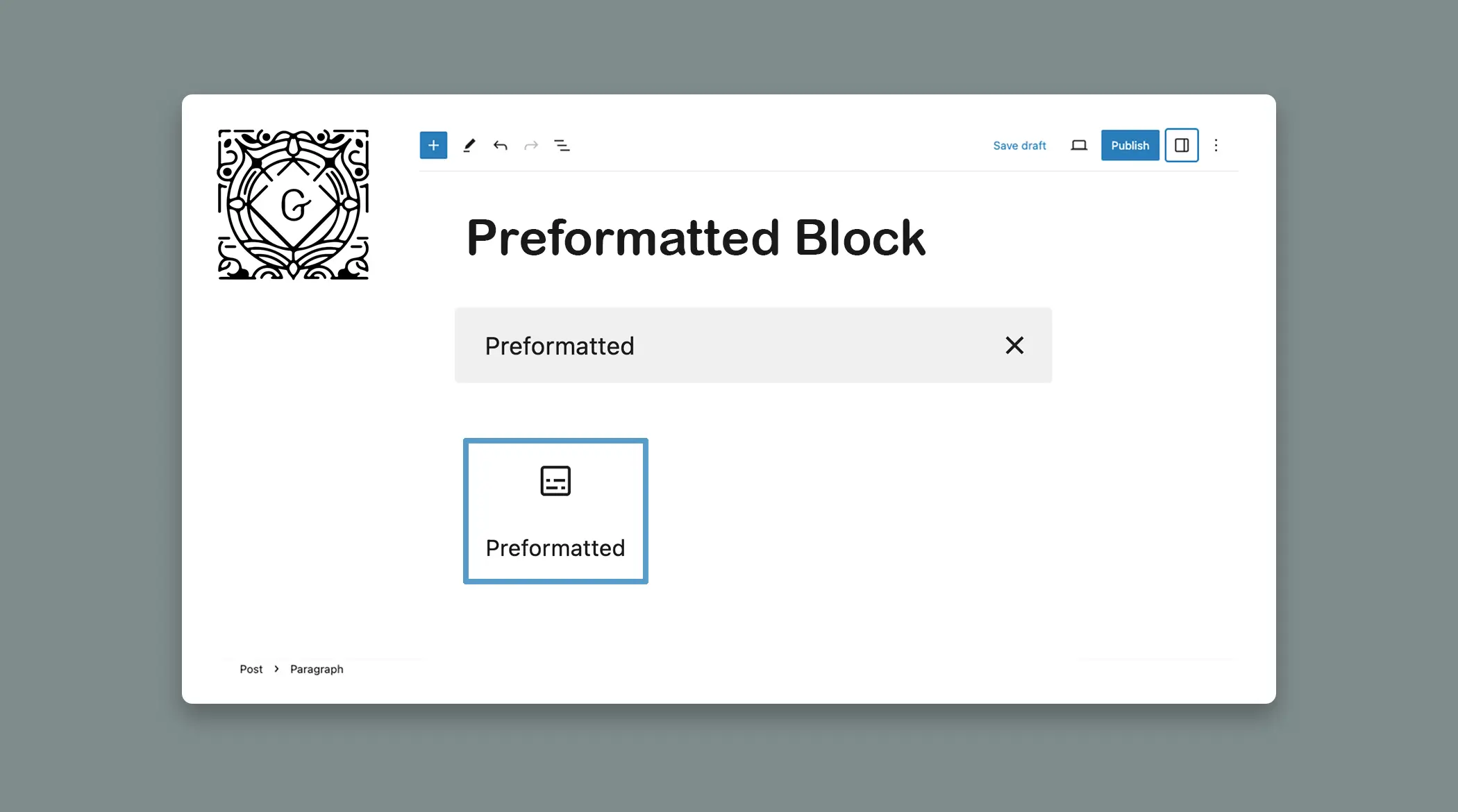 How to Use the WordPress Preformatted Block