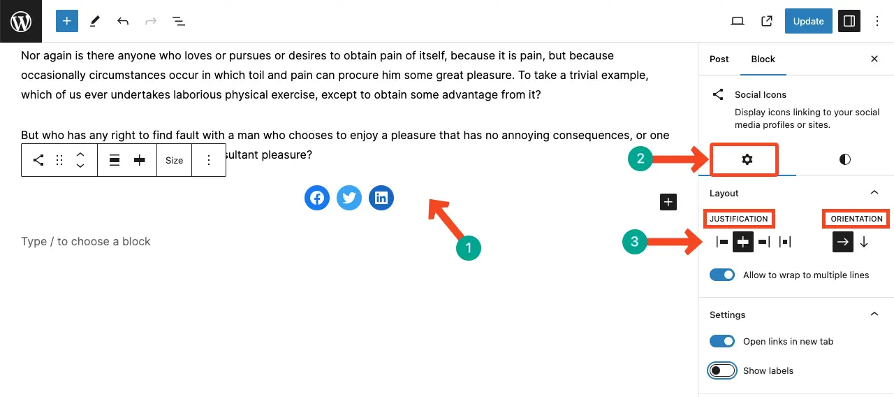 Customize the WordPress Social Icon Block