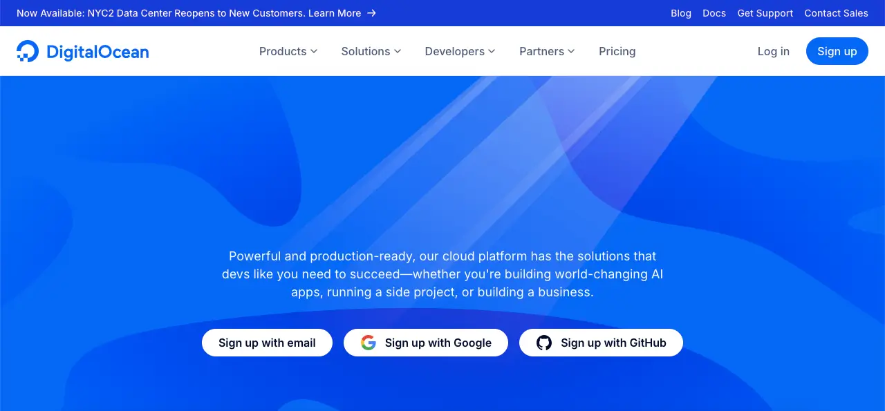 DigitalOcean Cloud Web Hosting Provider