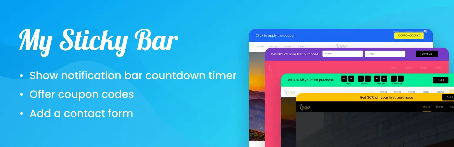 My Sticky Bar notification bar WordPress plugin